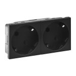 Ki&scaron;tukinis lizdas Legrand 079372L (juodas, matinis, 2x2P+E 45&deg; kampas, IP20)