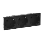 Ki&scaron;tukinis lizdas Legrand 079372L (juodas, matinis, 3x2P+E 45&deg; kampas, IP40)