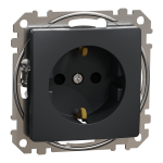 Ki&scaron;tukinis lizdas su įžeminimu ir dangteliu Schneider Electric Sedna Design SDD214024 (antracitas, IP44)