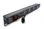Maitinimo panelė 19'' spintai LK-BLE10G08S (8xC13, su jungikliu, įeinanti C14, 1.8m, aliuminis korpusas)