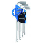 &Scaron;e&scaron;iakampių raktų rinkinys Hogert HT1W804 (9 vnt, 1.2-10mm)