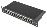 Komutacinė panelė 19'' 1U,UTP 5e cat. 12 prievadų