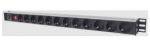 Maitinimo panelė vertikali 19'' spintai LK-BL-G10O12S (12x240V Schuko, su jungikliu, 1.8m, aliuminis korpusas)
