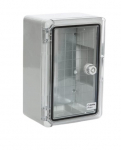 Plastikinė dėžė Plastim PP3011 (200x300x130, su skaidriomis durelėmis, pilka, IP65, IK08)