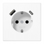 Ki&scaron;tukinis lizdas su USB+USB-C JUNG LS1520-15CAWW (baltas, 16A/250V)
