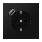 Ki&scaron;tukinis lizdas su USB JUNG LS1520-18ASWM (juodas, matinis, 16A/250V)