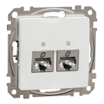 Kompiuterinis lizdas 2&times;RJ45 Schneider Electric Sedna Design SDD111462S (Cat6, STP, baltas)