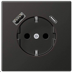 Ki&scaron;tukinis lizdas su USB prievadais JUNG LS1520AN (antracito spalvos, 16A/250V)