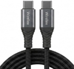 USB-C&ndash;USB-C kabelis Wirellee (1 m, 100 W, USB 2.0, 480 Mbps, PD 3.0, pintas, juodas)