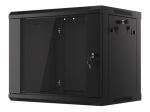 Komutacinė spinta 19'' pakabinama 9U 600x450x500 (surinkta, juoda)