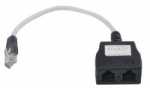 Tinklo kabelio daliklis UTP 5 cat. Ethernet/ISDN, 1x 8-pin to 2x 4-pin