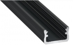 Aliuminis profilis Lumines LED juostoms A (juodas, anoduotas, 2m)