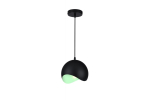 MAVIA lubinis LED &scaron;viestuvas (E27, 40 W, IP20, juodas, vidus žalias, apvalus) GTV OS-MAV-14-DEC