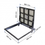 Grindų liukas plytelėms BAULuke G90x90