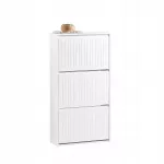 Bato batų spintelė su atverčiamomis durelėmis 3 skyriai prie&scaron;kambariui 61x26cm FSR165-H-W