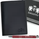 Juoda vertikali talpi eleganti&scaron;ka vyri&scaron;ka odinė piniginė &bdquo;Zagatto&ldquo;