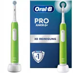 &bdquo;Oral-B Junior 6+&ldquo; elektrinis dantų &scaron;epetėlis vaikams, su laikmačiu ir 3 režimais, žalias