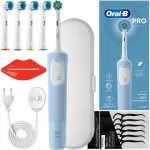 Elektrinis dantų &scaron;epetėlis &bdquo;Oral-B Vitality Pro D103 Blue&ldquo; su dėklu ir papildomais antgaliais