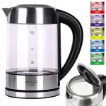 Adler ADL118283 stiklinis elektrinis virdulys, 1,7 l, su temperatūros reguliavimu ir LED ap&scaron;vietimu