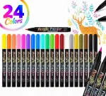 Akriliniai žymekliai, flomasteriai pie&scaron;imui su dažais, &bdquo;Brush Pen&ldquo;, 24 vnt., C025