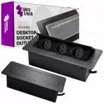 Įleidžiamas stalvir&scaron;io lizdas Spacetronik 3x 230V, juodas