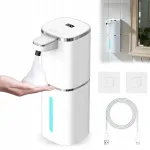 400 ml automatinis bekontaktis putų muilo dozatorius, įkraunamas per USB