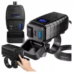 Motociklo įkroviklis PD QC3.0 USB & USB-C su LED voltmetru 36W greitasis
