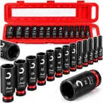 &bdquo;Delphi Tools&ldquo; smūginių galvučių rinkinys 1/2 col., ilgos gilios galvutės ratų veržliasukiui, 10&ndash;32 mm, CR-V, 13 vnt.