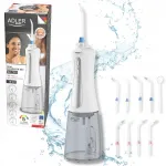 &bdquo;Adler&ldquo; belaidis burnos irigators, 10 antgalių, 5 režimai, USB-C, 350 ml, AD2185