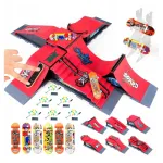 &bdquo;Fingerboard&ldquo; skateparko rinkinys 6 viename vaikams: 6 rampos, 6 mini riedlentės ir stovelis