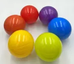 Plastikiniai kamuoliukai &ndash; vasaros spalvų rinkinys, 100 vnt., 7 cm