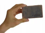 J.Jones itin maža vyri&scaron;ka natūralios odos piniginė, RFID SAFE, ruda
