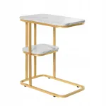 SoBuy FBT110-G auksinis &scaron;oninis staliukas su 2 lentynomis, 30 &times; 50 &times; 58 cm