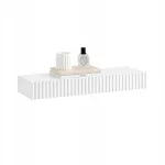 SoBuy FHK38-W balta sieninė lentyna su stalčiumi ir LED ap&scaron;vietimu