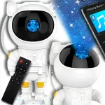 GALAXIA žvaigždžių projektorius &ndash; vaikų naktinė lempa astronautas su garsiakalbiu