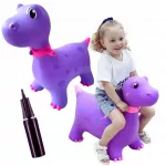 Guminis &scaron;okinėjantis dinozauras vaikams, 60 cm, su pompa