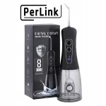 &bdquo;Perlink&ldquo; juodas belaidis burnos irigatorius, 8 režimai, 5 antgaliai, su ekranu