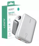 Aukey PB-Y57 Frozen White mini i&scaron;orinis akumuliatorius 20000mAh PD QC 3.0 USB-C 22.5W LED