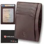 Plonas vyri&scaron;kas odinis RFID kortelių dėklas, vieta registracijos liudijimui