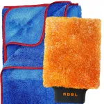 Automobilio plovimo rinkinys ADBL &bdquo;Caremitt&ldquo; mikropluo&scaron;to pir&scaron;tinė ir &bdquo;Fluffy Dryer&ldquo; lako džiovinimo rank&scaron;luostis