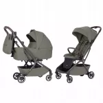 Daugiafunkcis vežimėlis 2in1 CARRELLO MAGIA MALTED GREEN, sulankstoma gondola, 0-22kg