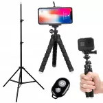 BLOW BS18 trikojų rinkinys telefonui ir fotoaparatui su lanksčiu trikoju, laikikliu ir nuotoliniu pulteliu