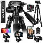 Auk&scaron;tas 180 cm fotografinis trikojis fotoaparatui, kamerai ir i&scaron;maniajam telefonui su priedais