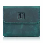Paolo Peruzzi odinis moteri&scaron;kas piniginės, žalia maža retro stiliaus piniginė su RFID