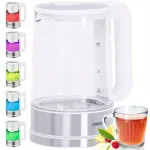 Elektrinis stiklinis virdulys MS-1301 su temperatūros reguliavimu, belaidis, 1,5 l, baltas
