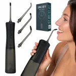 Belaidis dantų irigatorius &bdquo;Smiley Pro Aqua&ldquo;, 5 režimai, 4 antgaliai, juodas