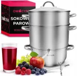 Garinis sulčiaspaudis vaisiams, nerūdijantysis plienas, indukcinei viryklei, 8 l, su piltuvėliu ir žarna