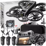 DRONAS S156+ su LCD valdikliu, 2 kameromis, be&scaron;epetėliniu varikliu, WIFI, 3 baterijomis, 145g
