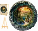 DIDELI MEDINIAI DĖLIONĖS 300 DETALIŲ KALNŲ MI&Scaron;KAS 3D MEDINĖJE DĖŽUTĖJE