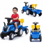 Stumiamas vaikų traktorius New Holland T7 su priekaba, garsais ir &scaron;viesomis